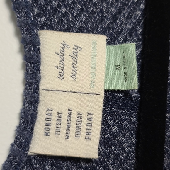 SATURDAY SUNDAY BY ANTHROPOLOGIE Blue Racer Back Tank Top Size Medium - Picture 2 of 14